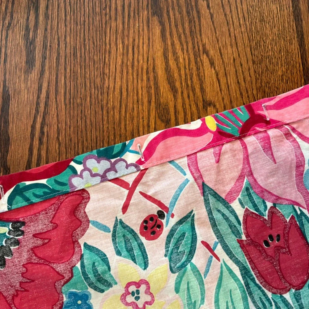 VTG Martex Floral Shower Curtain Colorful 71 x 68 Made USA Statement 80s 90s